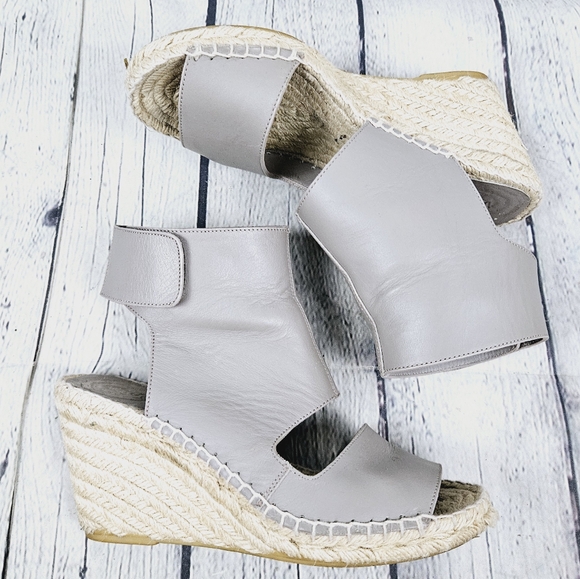 VINCE | Spencer leather open toe espadrille wedge sandals - Picture 2 of 12